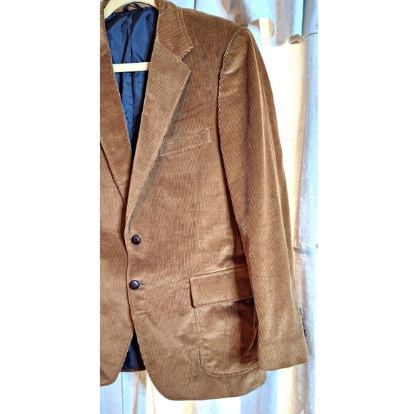 Mens Vtg 911 Collection Brown Corduroy 2 Button Sport Coat Blazer Size 42R NWT - Picture 3 of 14